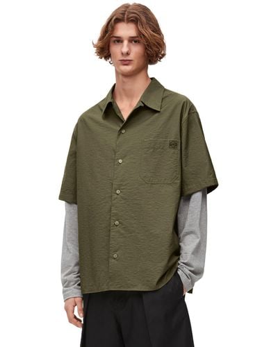 Loewe Luxury Trompe L'oeil Shirt In Cotton Blend - Green
