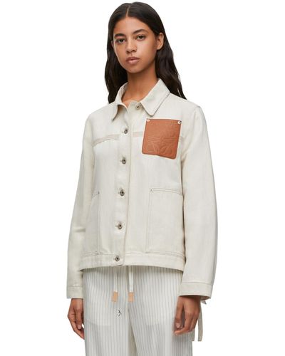 Loewe Workwear Jacket In Ecru - Natural