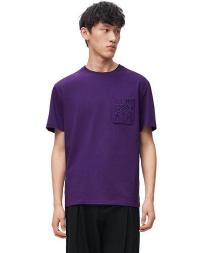 Loewe Luxury Relaxed Fit T-shirt In Cotton - Purple