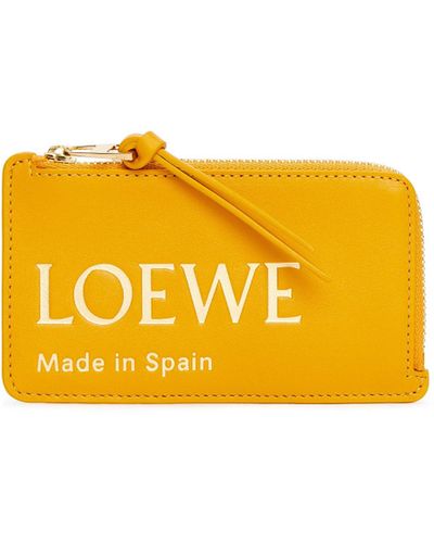Loewe Logo-embossed Leather Card Case - Yellow