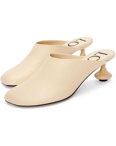 Loewe Leather Toy Mules 45 - Natural