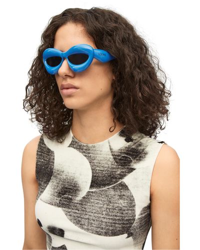 Loewe Inflated Cateye Sunglasses In Nylon - Blue