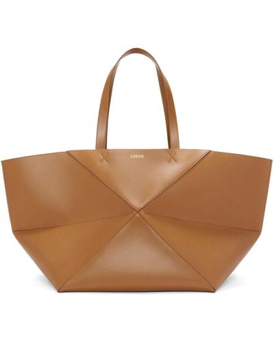 Loewe Luxury Xxl Puzzle Fold Tote In Shiny Calfskin - Multicolour