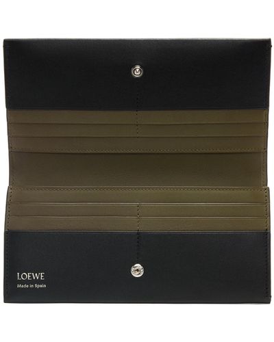 Loewe Luxury Long Wallet In Shiny Nappa Calfskin - Black