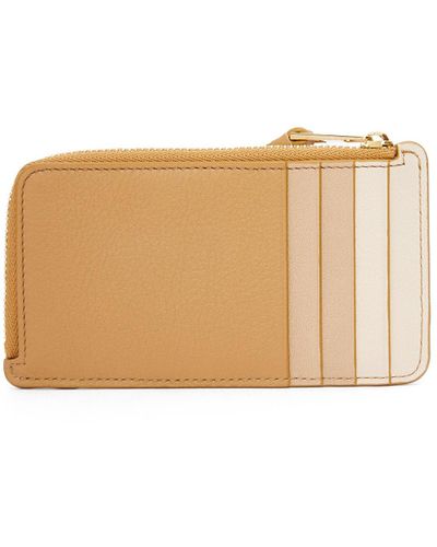 Loewe Luxury Puzzle Coin Cardholder In Classic Calfskin - White
