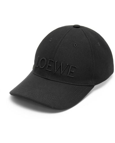 Loewe Cap In Canvas - Black