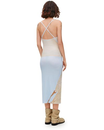 Loewe Luxury Strappy Dress In Cotton Blend - Multicolor
