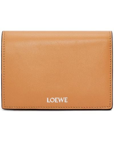 Loewe Luxury Folded Wallet In Shiny Nappa Calfskin For - White