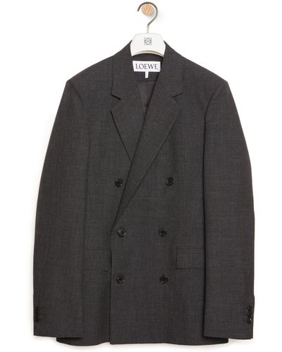 Loewe Luxury Double Breasted Jacket In Wool - Black