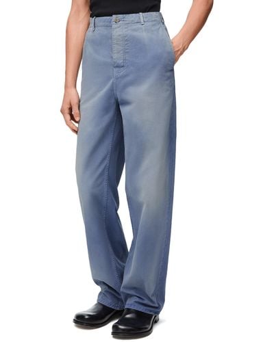 Loewe Luxury Pants In Cotton - Blue