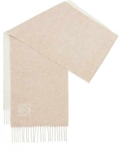 Loewe Luxury Scarf In Wool And Cashmere - Natural