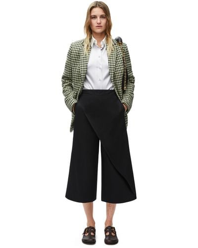 Loewe Cropped Wrap Trousers In Cotton - White
