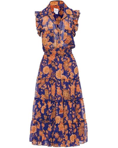 Elena Dress Blue Marigold Flora Misa