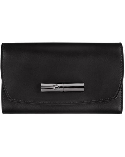Longchamp Brieftasche im Kompaktformat Le Roseau - Schwarz
