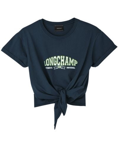 Longchamp Gestrikt T-shirt - Blauw