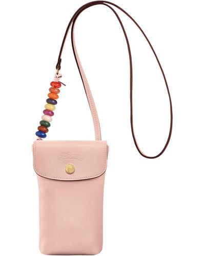 Longchamp Mobiltelefon-Etui mit Lederbändchen Le Pliage Xtra - Pink