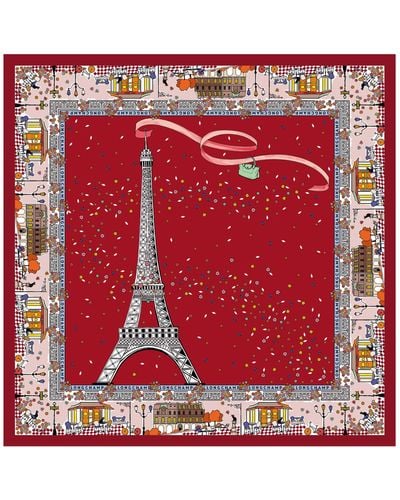 Longchamp Pañuelo de seda Le Pliage in Paris - Rojo