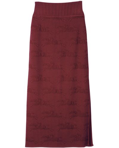 Longchamp Falda midi - Rojo