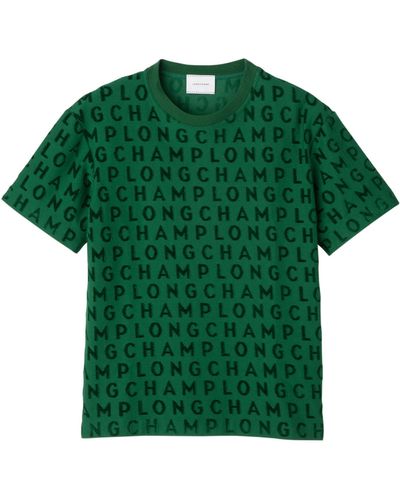 Longchamp Großes T-Shirt mit Logo - Grün