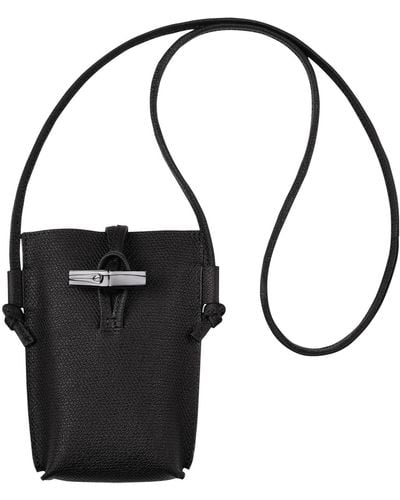Longchamp Pochette téléphone avec cordon Roseau - Noir