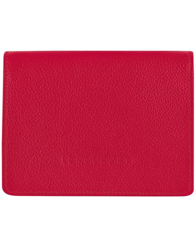Longchamp Cartera compacta Le Foulonné - Rojo