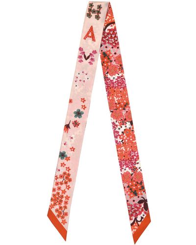 Longchamp Zijden Lint Collier De Fleurs - Rood