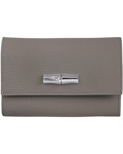 Longchamp Brieftasche im Kompaktformat Roseau - Grau