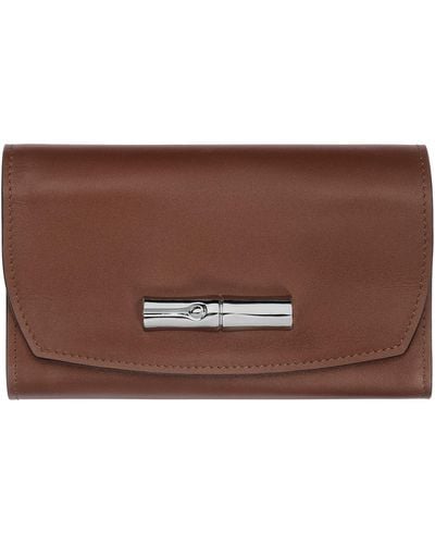 Longchamp Brieftasche im Kompaktformat Le Roseau - Braun