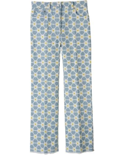 Longchamp Pantalon denim brodé - Bleu