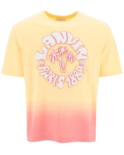 Lanvin 'wave Logo' Tie-dye T-shirt - Pink