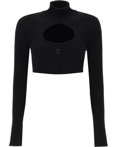 Courreges Courreges Vinyl Bralette Top in Black