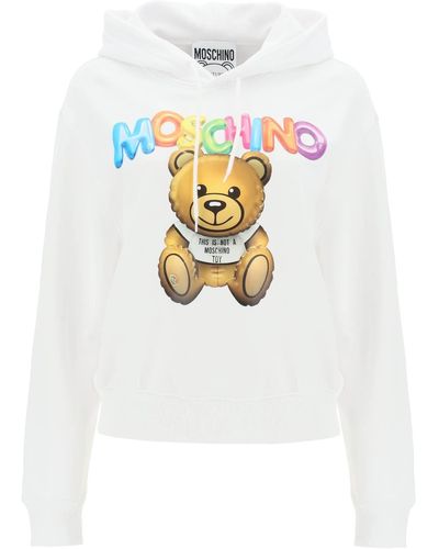 Moschino 'teddy Bear' Printed Hoodie - White
