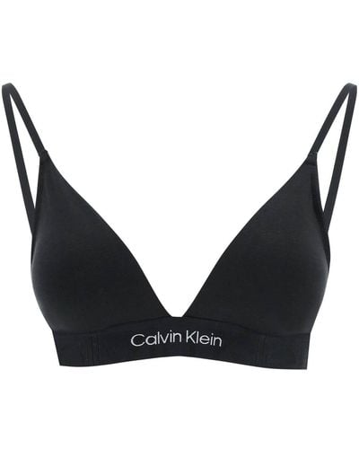 Calvin Klein Embossed Icon Triangle Bra - Black