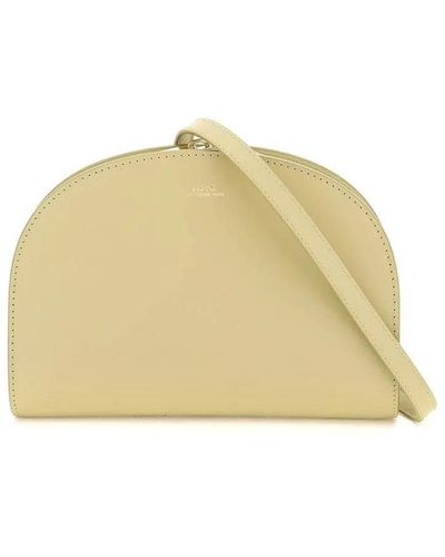 A.P.C. Demi Lune Leather Clucth - Yellow