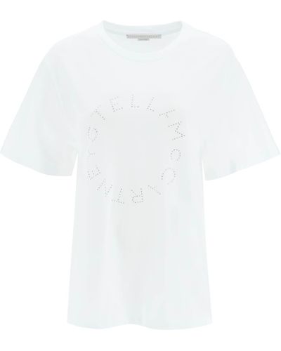 Stella McCartney Rhinestone Logo T-shirt - White