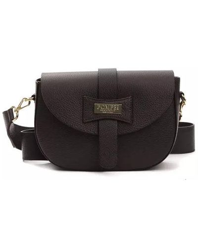 Pompei Donatella Black Leather Women Crossbody