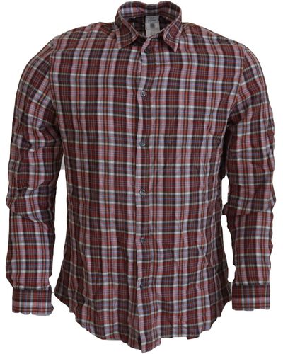 Gianfranco Ferré Multicolor Checkered Cotton Long Sleeves Casual Shirt