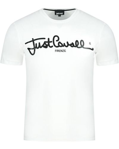 Just Cavalli T-shirt crop bambina con logo bianco main image 0
