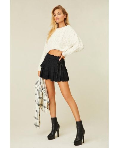 LoveShackFancy Ora Mini Skirt - Black