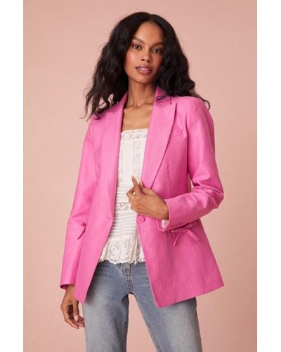 LoveShackFancy Lamia Tailored Suit Jacket - Pink