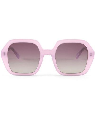LoveShackFancy Eunice Square Frame Sunglasses - Purple