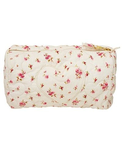 LoveShackFancy Octavia Quilted Cosmetic Bag - White