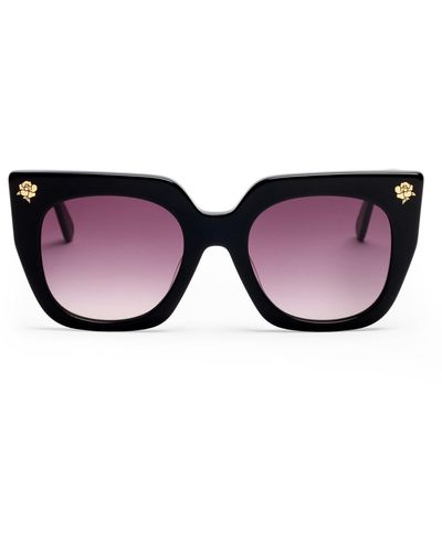 LoveShackFancy Triana Square Sunglasses - Purple