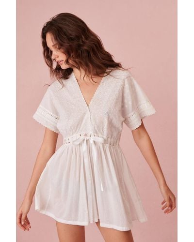 LoveShackFancy Mini Iona Cotton Nightgown - Natural