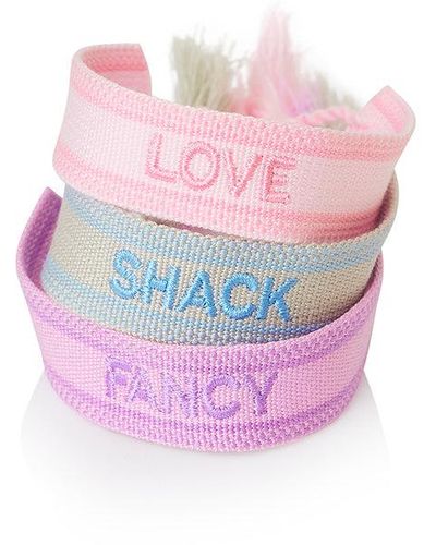 LoveShackFancy Love Shack And Fancy Woven Bracelet Bundle - Pink