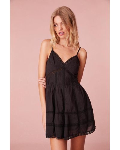 LoveShackFancy Docila Cotton Mini Dress - Black