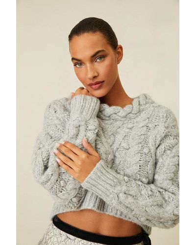 LoveShackFancy Galiona Alpaca Sweater - Gray