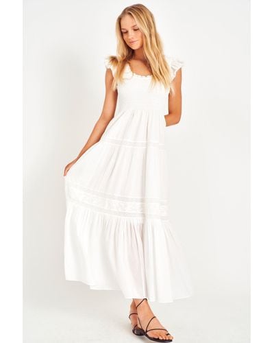 LoveShackFancy Chessie Heritage Cotton Maxi Dress - White