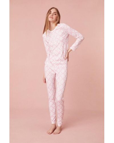 LoveShackFancy Roller Rabbit X Baby Bow Hearts Women's Pajama - Pink