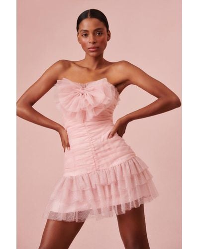 LoveShackFancy Lolisa Mini Tulle Dress - Pink